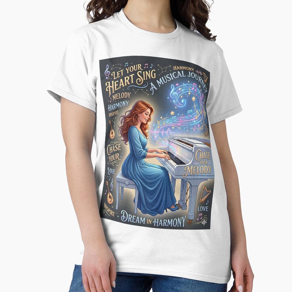 ​Elegant Woman Playing Piano Art beautiful illustration by Originaledesign