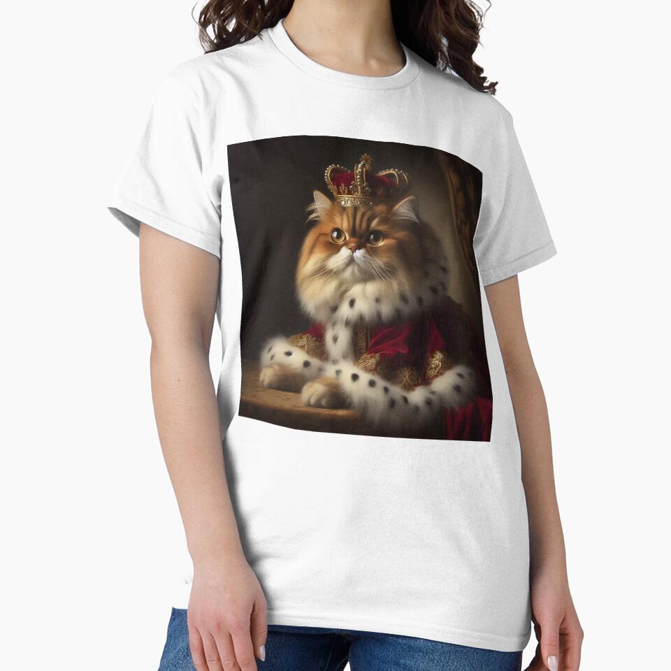 Emperor cat with royal crown - Majestic art by davidromapixel