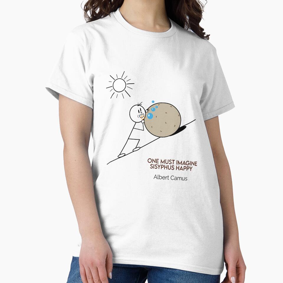 One Must Imagine Sisyphus Happy Blowing Soap Bubbles Philosophy Cartoons by JoyfulSisyphus