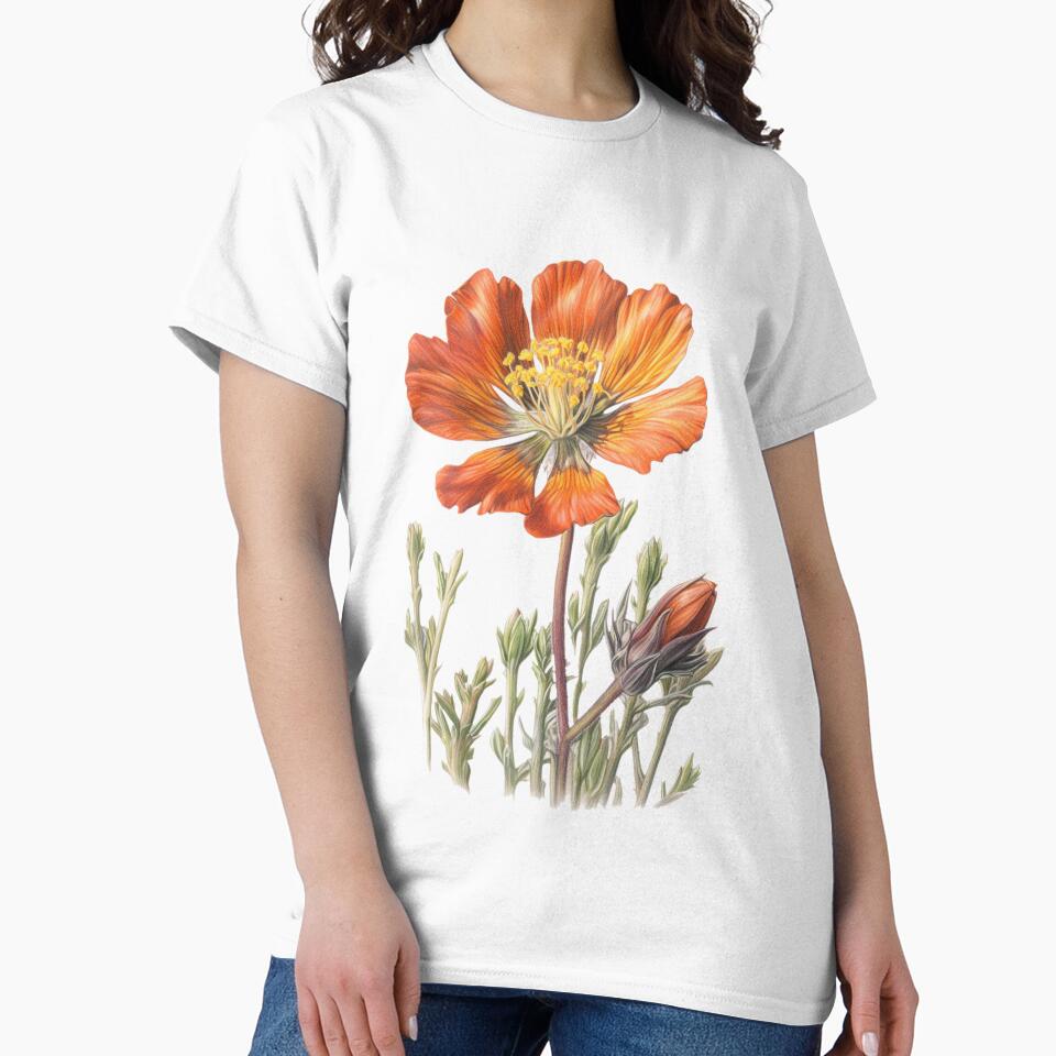 Bold Orange Poppy Flower Illustration, Detailed Watercolor Style, Perfect for Custom Print on Demand Products, Wall Art, Apparel, and More by stateofhuman