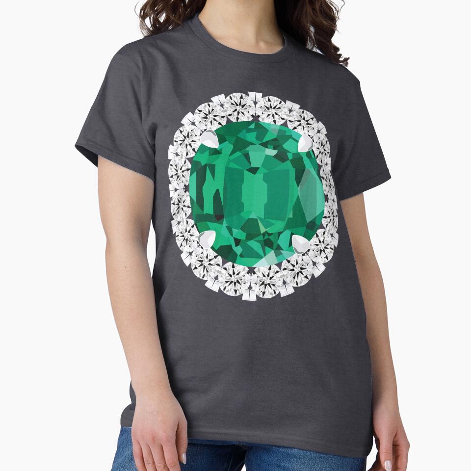 Round Cut Emerald Surrounded by Cluster Diamonds by Nicki Licking