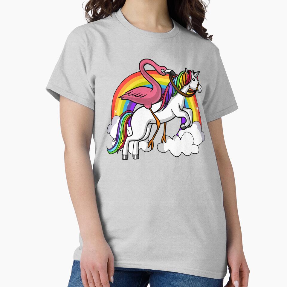 Flamingo Bird Riding Unicorn by underheaven