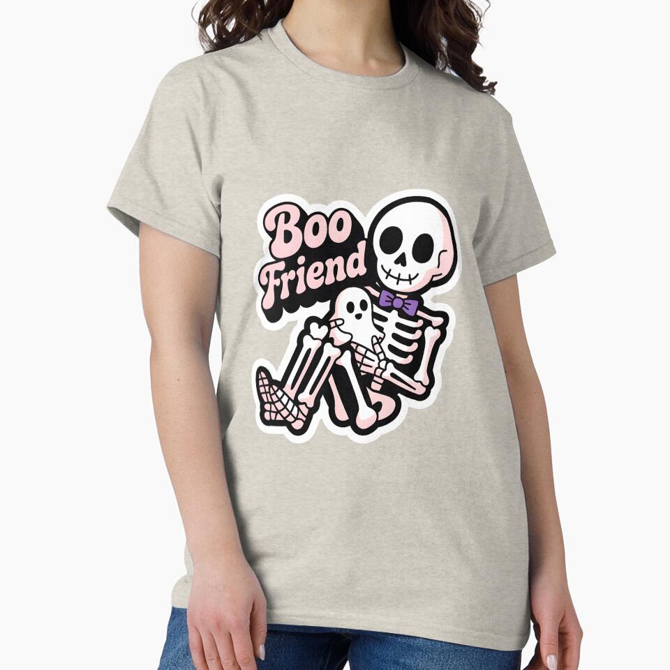 Boo Friend | Skeleton with a cute ghost by Raw Tigers