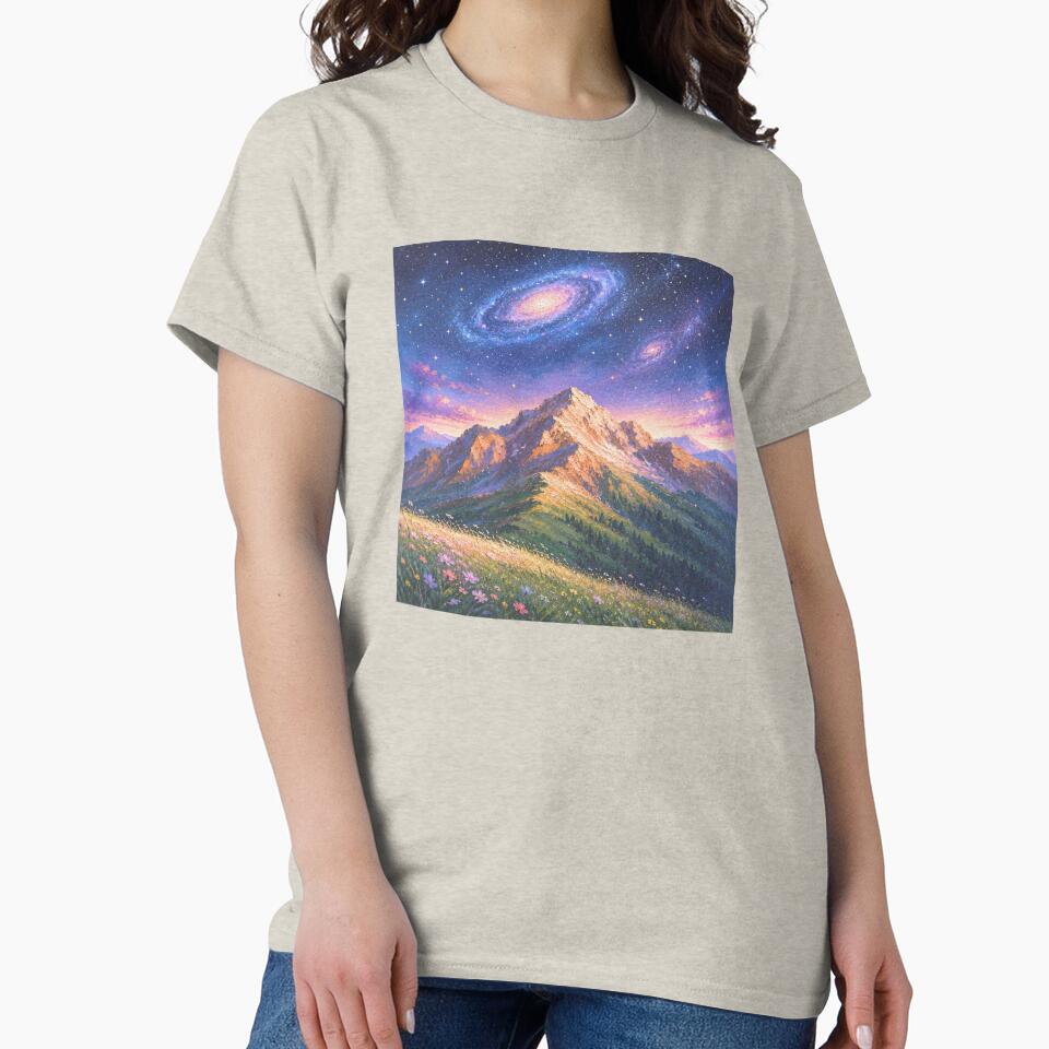 Starry Mountain Peak and Distant Galaxies by TeyArtWork