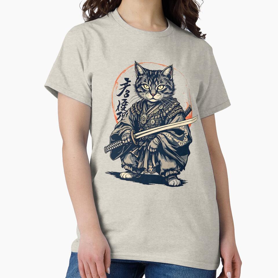 Samurai Cat Vintage Ukiyo-e Warrior Art by Topmaxdesign