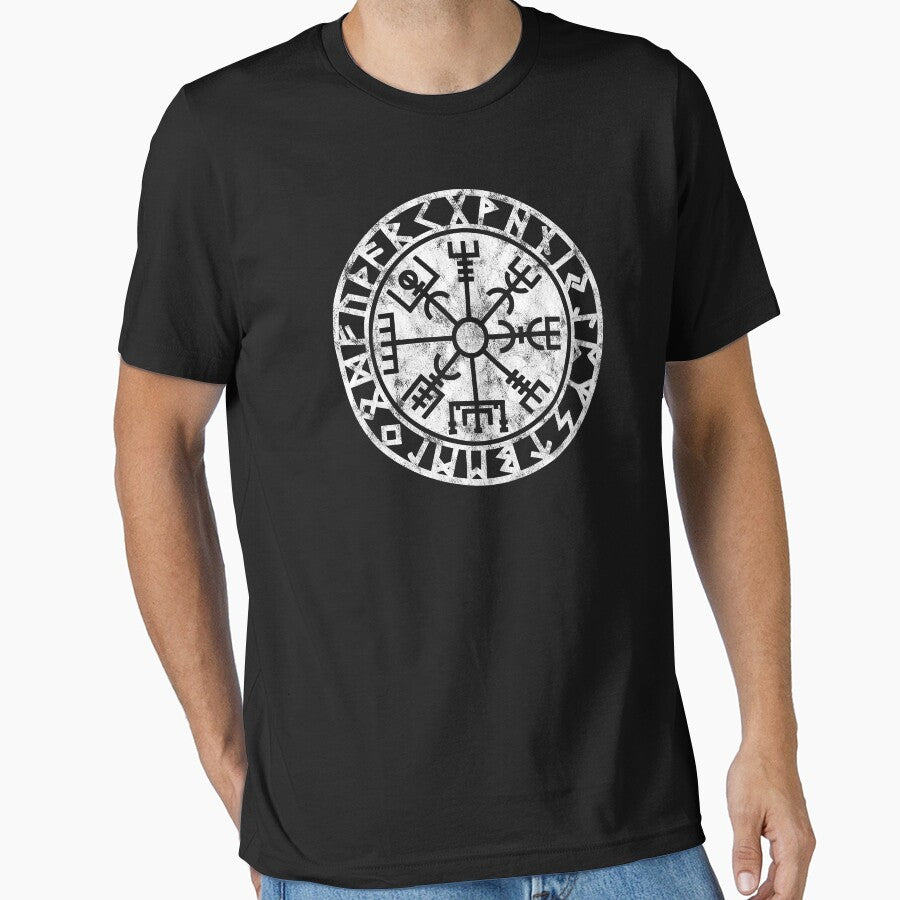 Vintage, Vegvisir, symbol, Futhark runes, viking compass, norse, protection by nitty-gritty