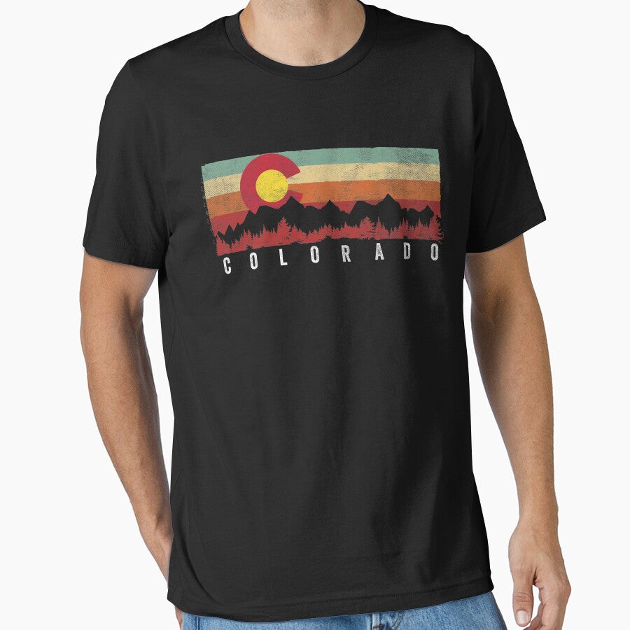 Vintage Patriotic Flag of Colorful Colorado T-Shirt by Daily Grind 19