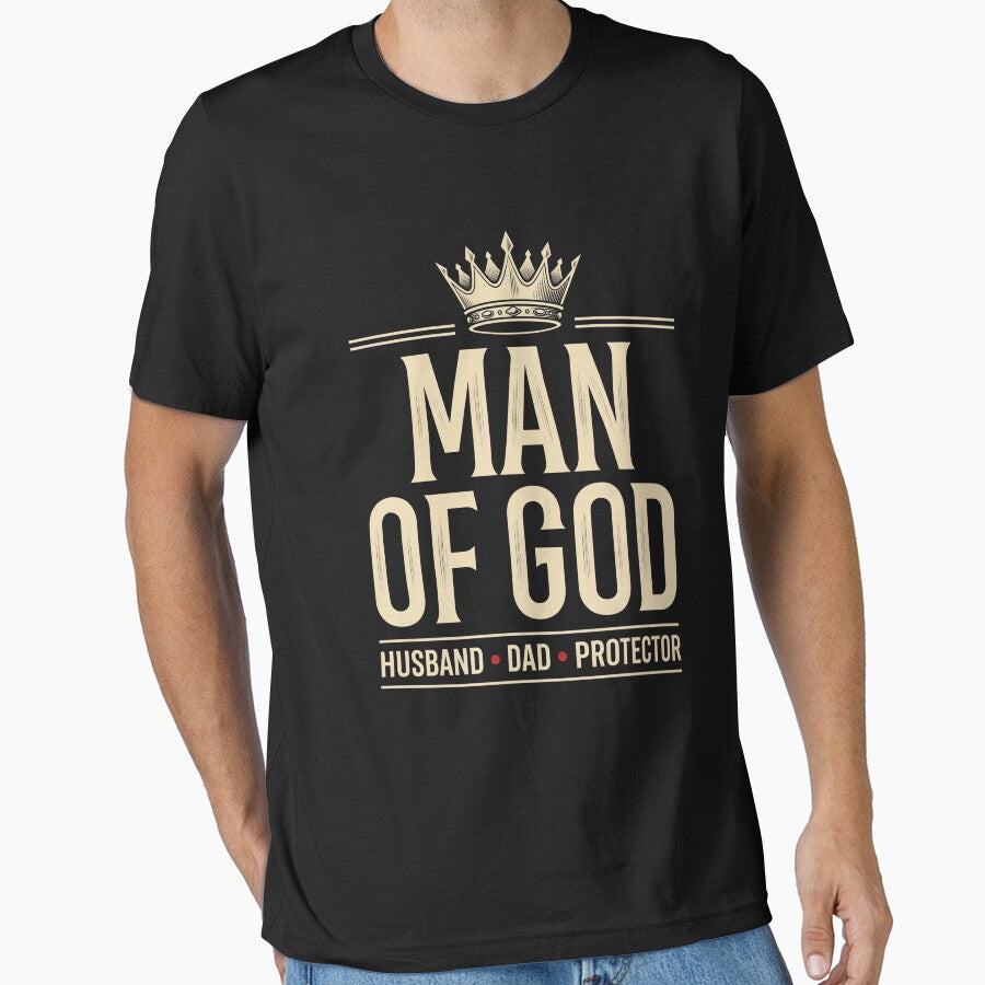 Man Of God Husband Dad Protector Christian Father Family Man by SofenArt
