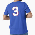 Jersey Number 3 / Player Shirt Number Three (White with Red Outline) by STUDIO-72