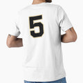 Jersey Number 5 / Player Shirt Number Five (Black with Gold Outline) by STUDIO-72