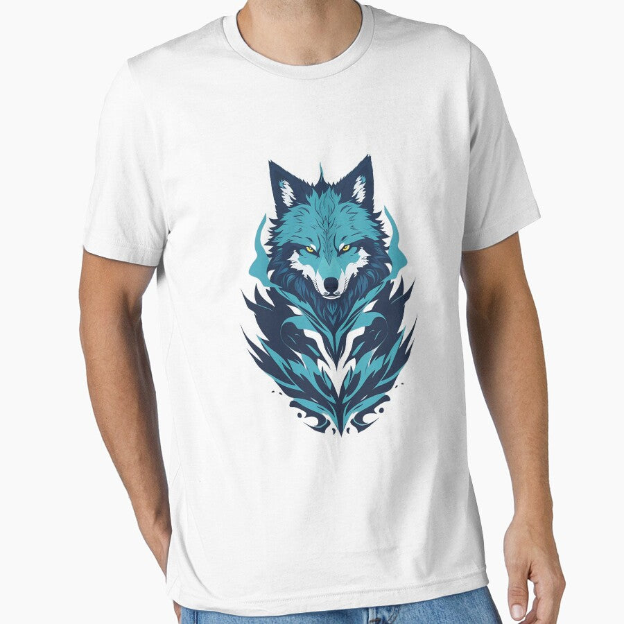 Blue Vector Style Wolf Logo by NordicBadger