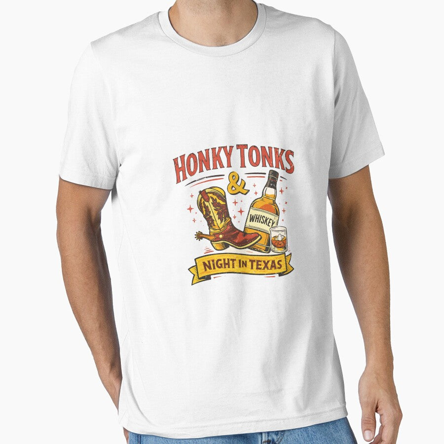 Honky Tonks & Whiskey Texas Night by Matinez Pink