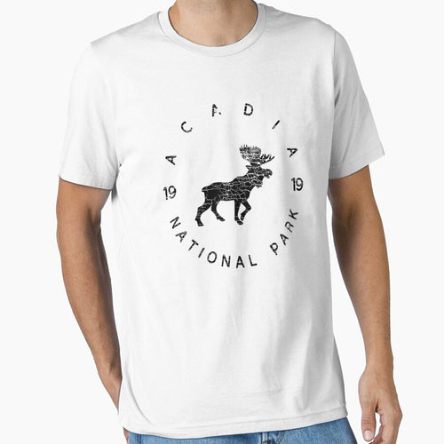 Acadia National Park Maine USA Moose Vintage by Gennadim