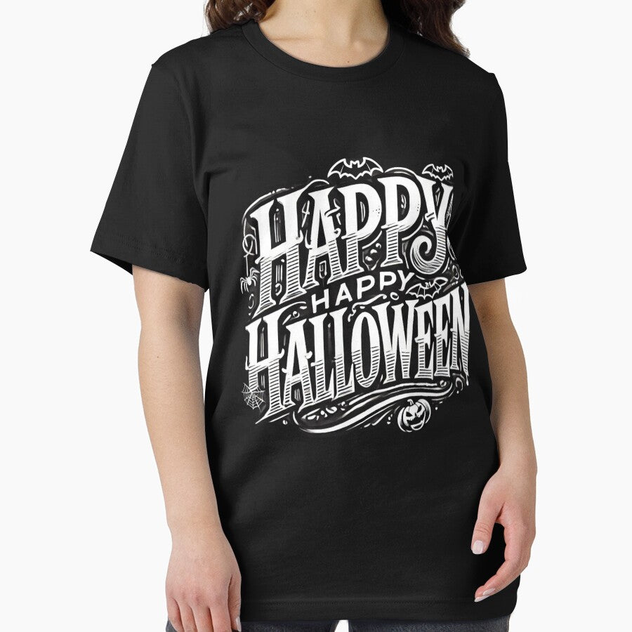 Happy Halloween in white and black artwork by totsapon14