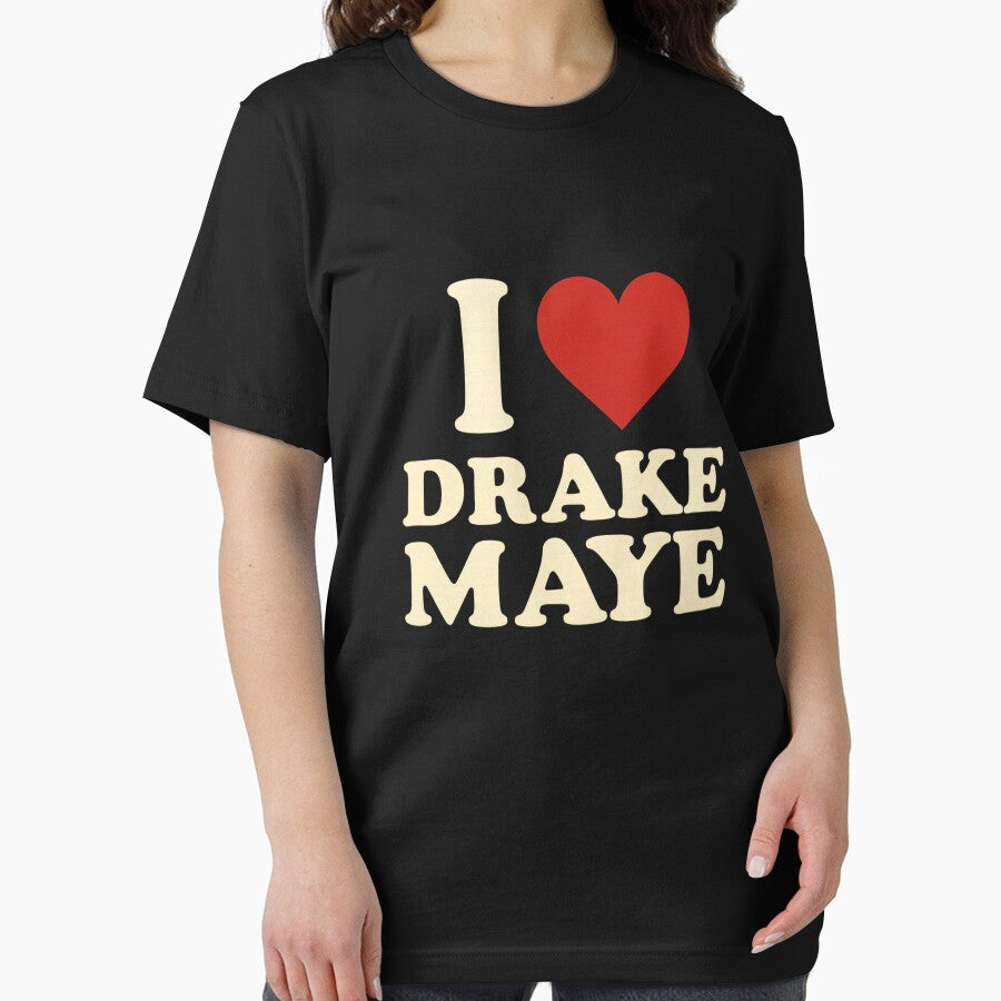 I Love Drake Maye T-Shirt – Bold Heart Graphic – Funny Minimalist Love Tee by johnExpress02