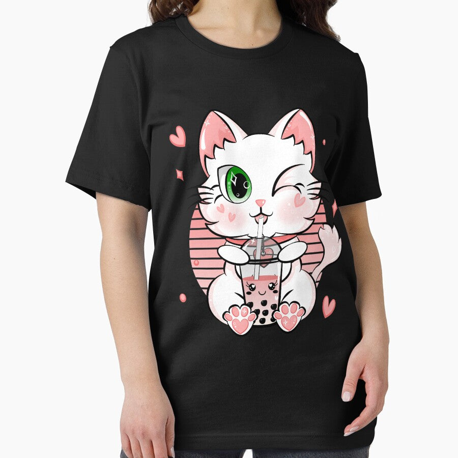 Japanese Kawaii Kitty Cute Bubble Tea Cat Boba Tea by ZNOVANNA