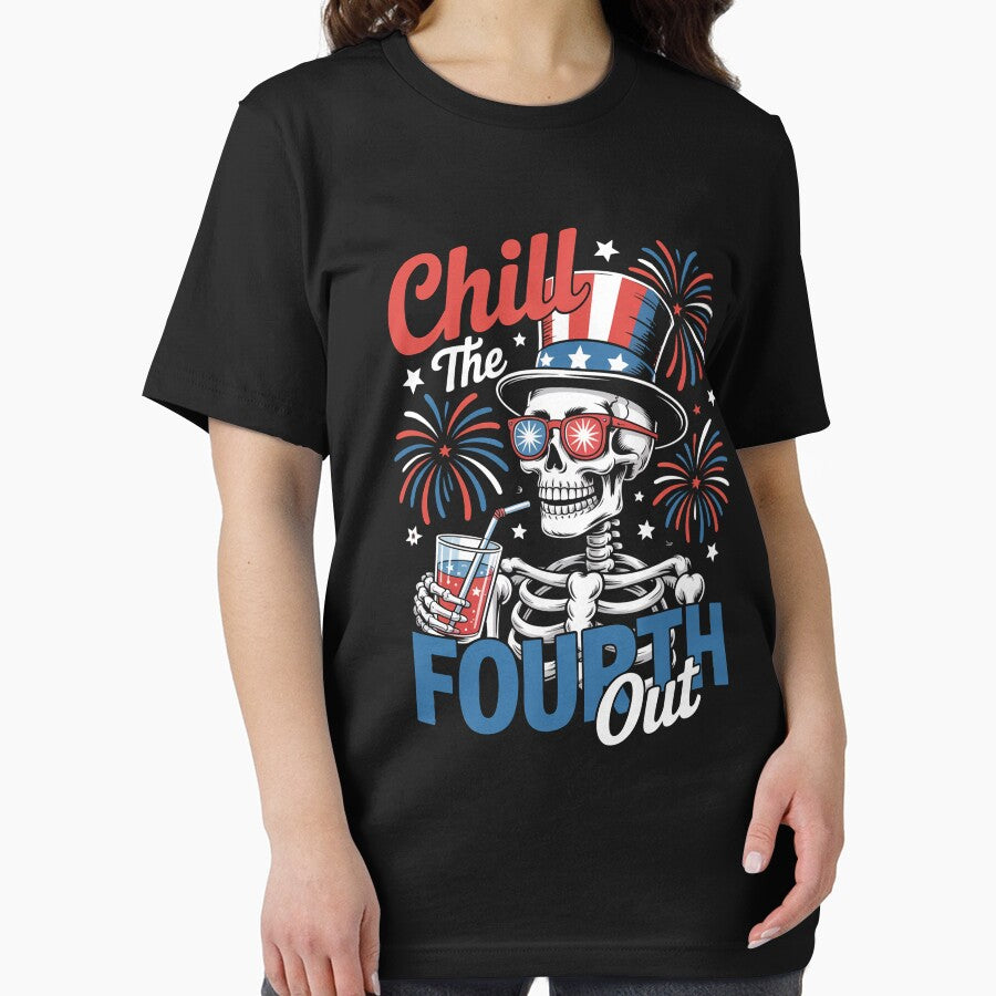 Chill The Fourth Out Skeleton 4Th Of July by StephenDDArt