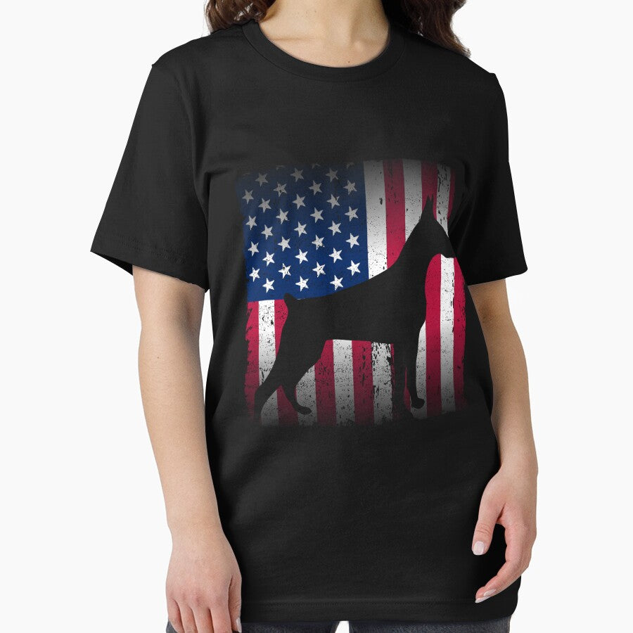 Doberman American Flag Pet Dobie Patriotic Doberman Gear by DynamicDesign