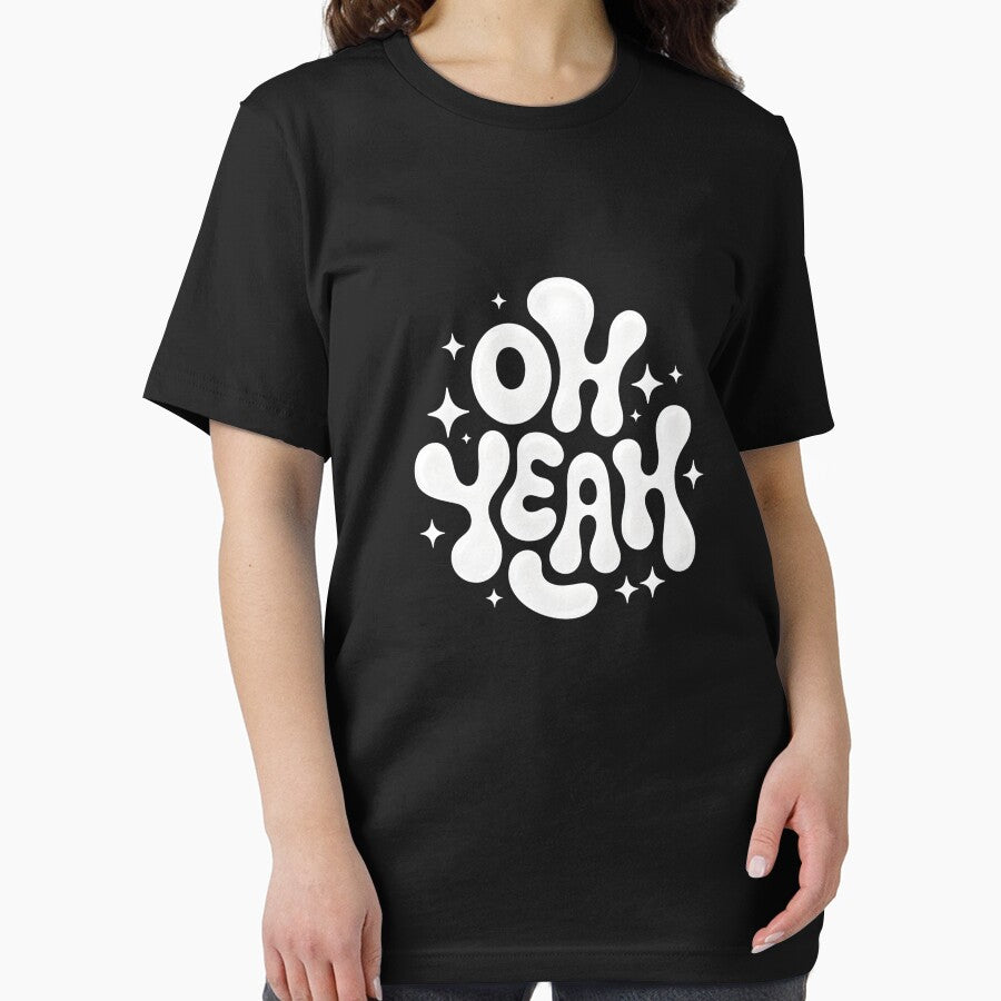 Oh Yeah Retro Bubble Typography | Groovy Positive Quote by ViktoonShirts