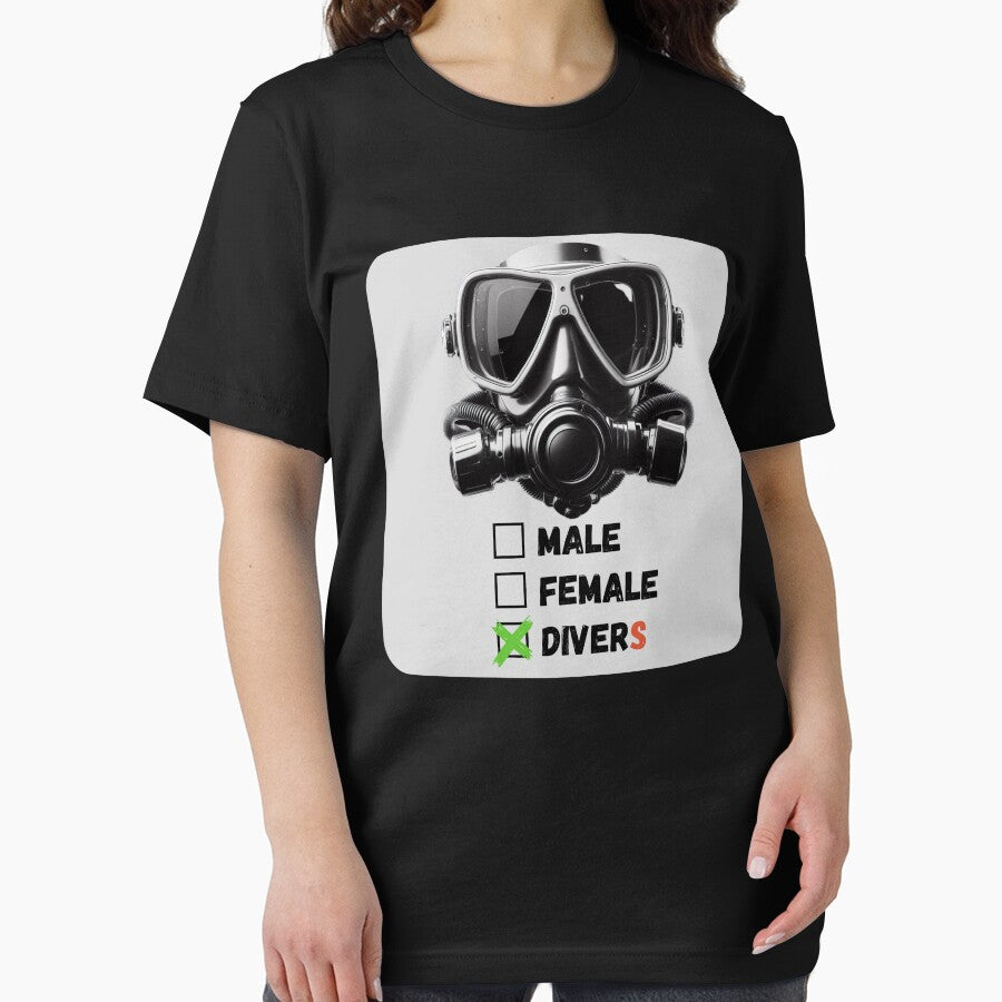 Suba diver for black shirt by Toms Tee