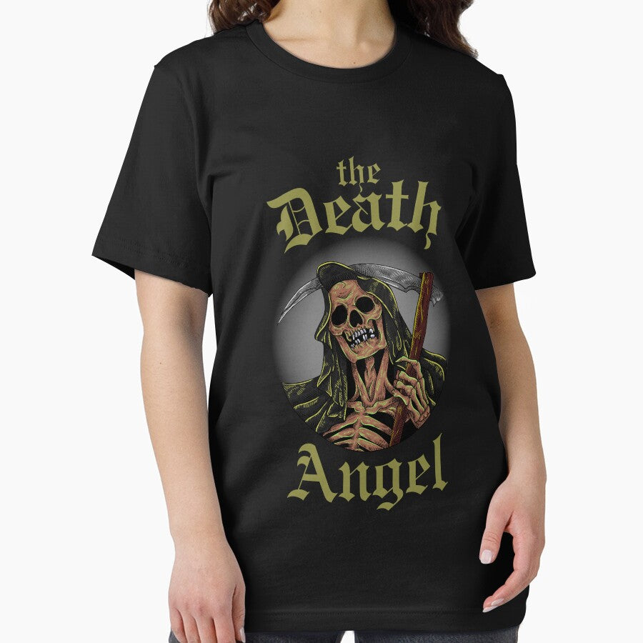 Death Angel Skeleton T-Shirt Horror Dark Fantasy Design by SmyrnaArtGalery