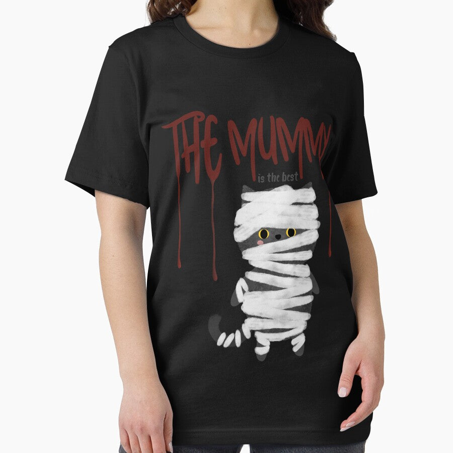 Mummy Cat T-Shirt – “The Mummy Is The Best” Halloween Tee by SmyrnaArtGalery