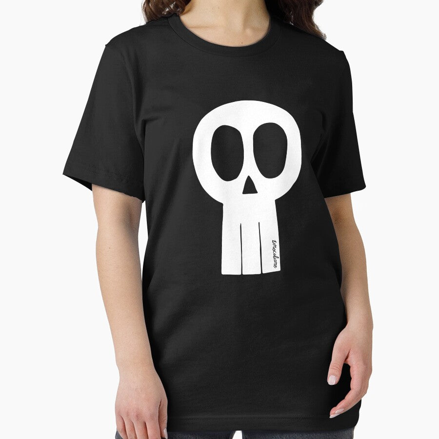 Zerocalcare Inspired Hand-Drawn Skull T-Shirt Design by EM DESIGN STUDIO