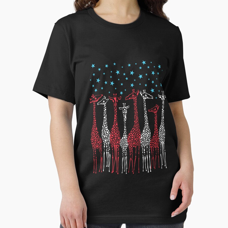 Red White and Blue Giraffe Patriotic 4th of July by jaygo
