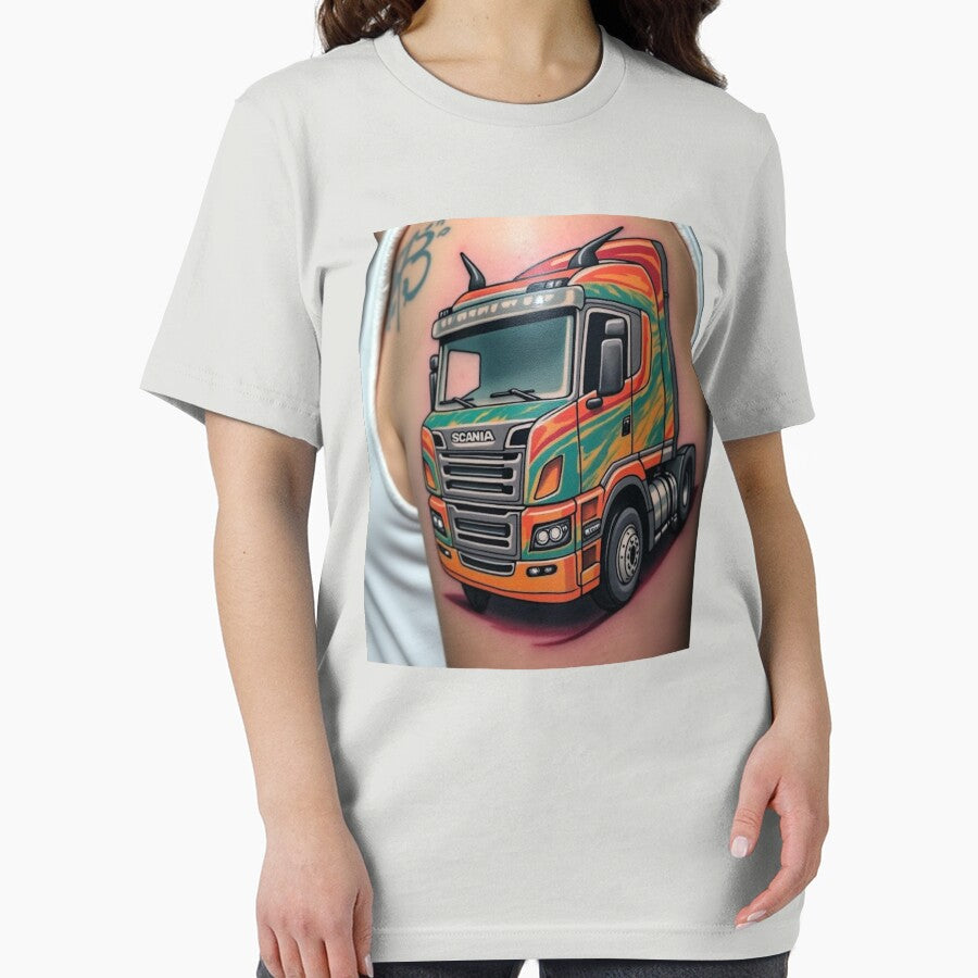 Truck Tattoo Style Colorful Illustration Design by AwixArslan