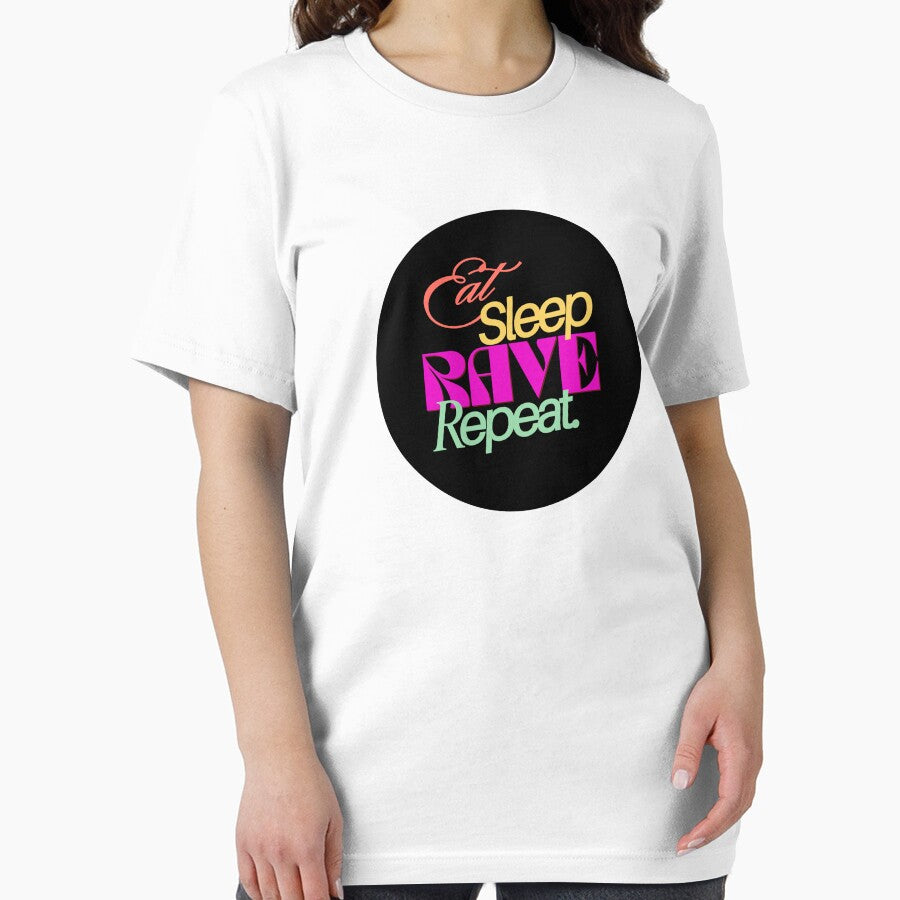 Eat Sleep Rave Repeat | Colorful Party Festival Design by DailyVibesMerch