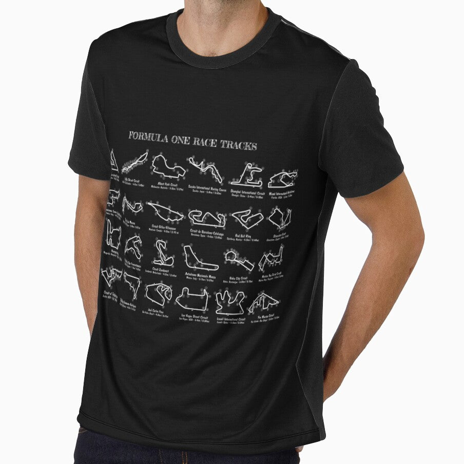 F1 Race Tracks  (White Stencil-No Background) by BGALAXY