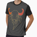 Minimal Cow line art T-shirt | Gold Outline | Indigenous Breed Design by HumpandHorns