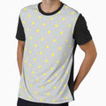 Sky Blue and Yellow Dots on Gray Grid Background by BriSher