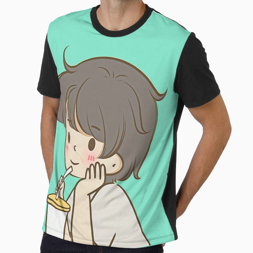 8 - Drinking Boy, cute cartoon couples design for children, for family, for brother and sister or for best friends. by 2AcesDesign