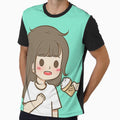 5 - Ice Cream Eating Girl, cute cartoon couples design for children, for family, for brother and sister or for best friends. by 2AcesDesign