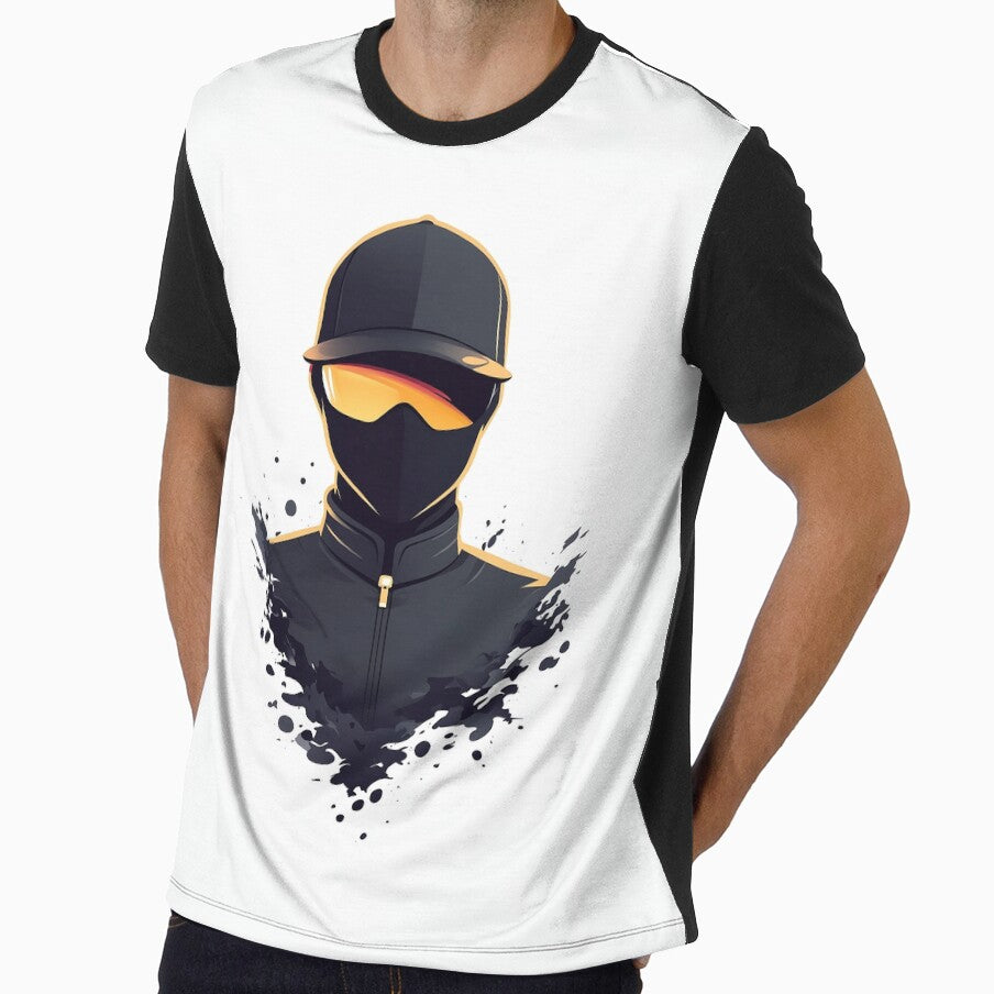 Cyberpunk Balaclava Character With Paint Splash Style by GoldenTealArts