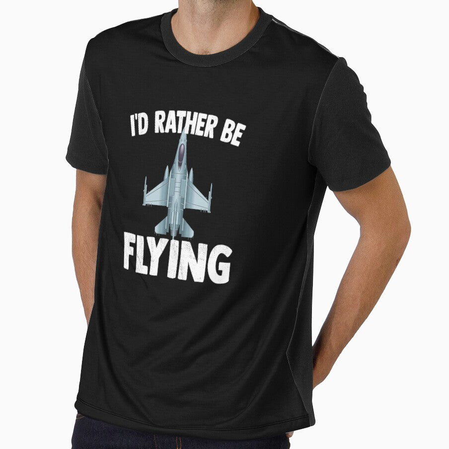 Id Rather Be Flying Jet Plane Pilot Pullover Hoodie by rturuytuyt