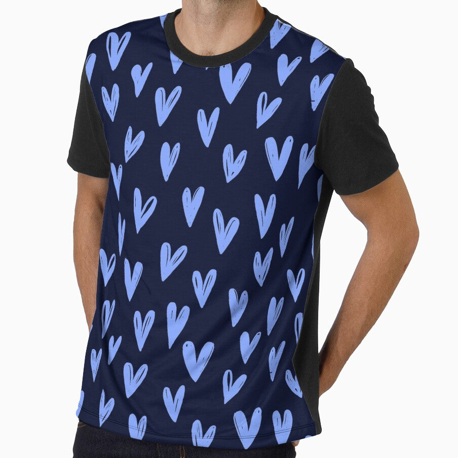 Hands Drawn Blue Color Hearts by artvia