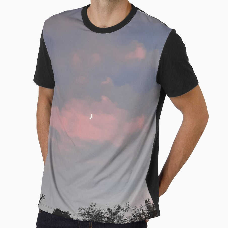 Soft and Fluffy Cotton Pink Cloudy Crescent Moon Sunset by SarahJisri