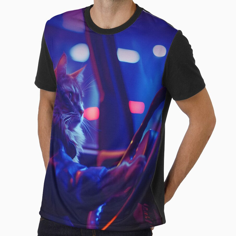 NEON NIGHT DRIVE CAT | ANOMALY HUMOR SERIES — GRAPHIC EDITION by WitLounge