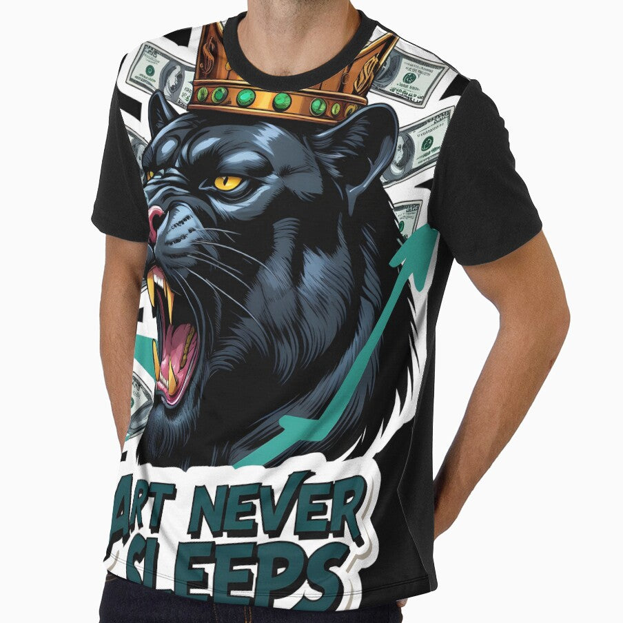 High quality t-shirt with design art never sleeps by StudioNeon