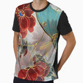 Roses and butterfly pattern with gold lines effect by astrunb5