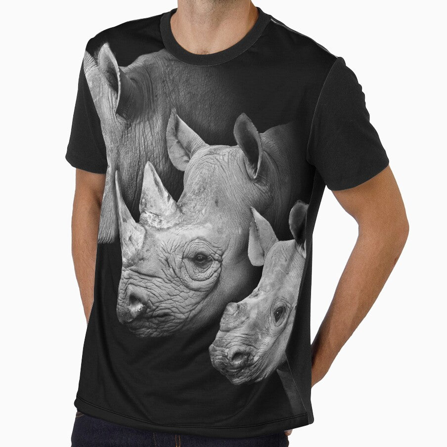 Rhino Family Portrait by Conservation Art Emporium