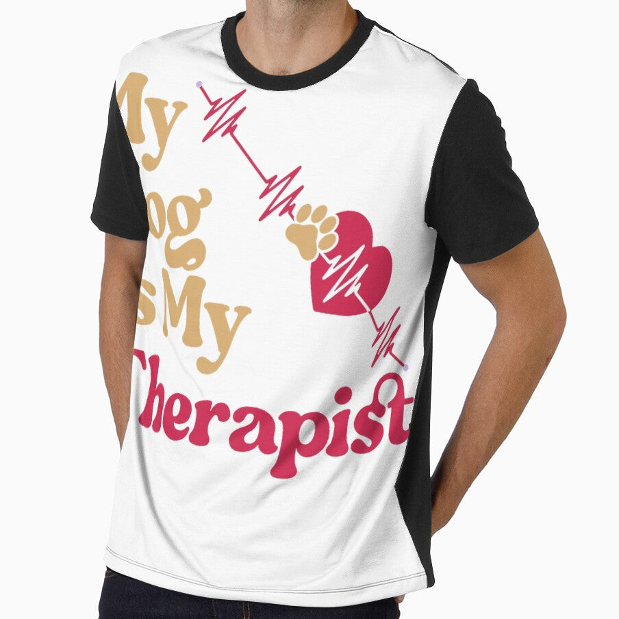 Funny Dog Therapist My Dog Is My Therapist Premium Tri-blend T-Shirt by SubStudio97