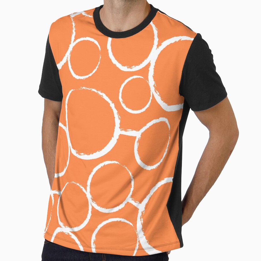 orange white freehand circles by Delinda Graphic Studio