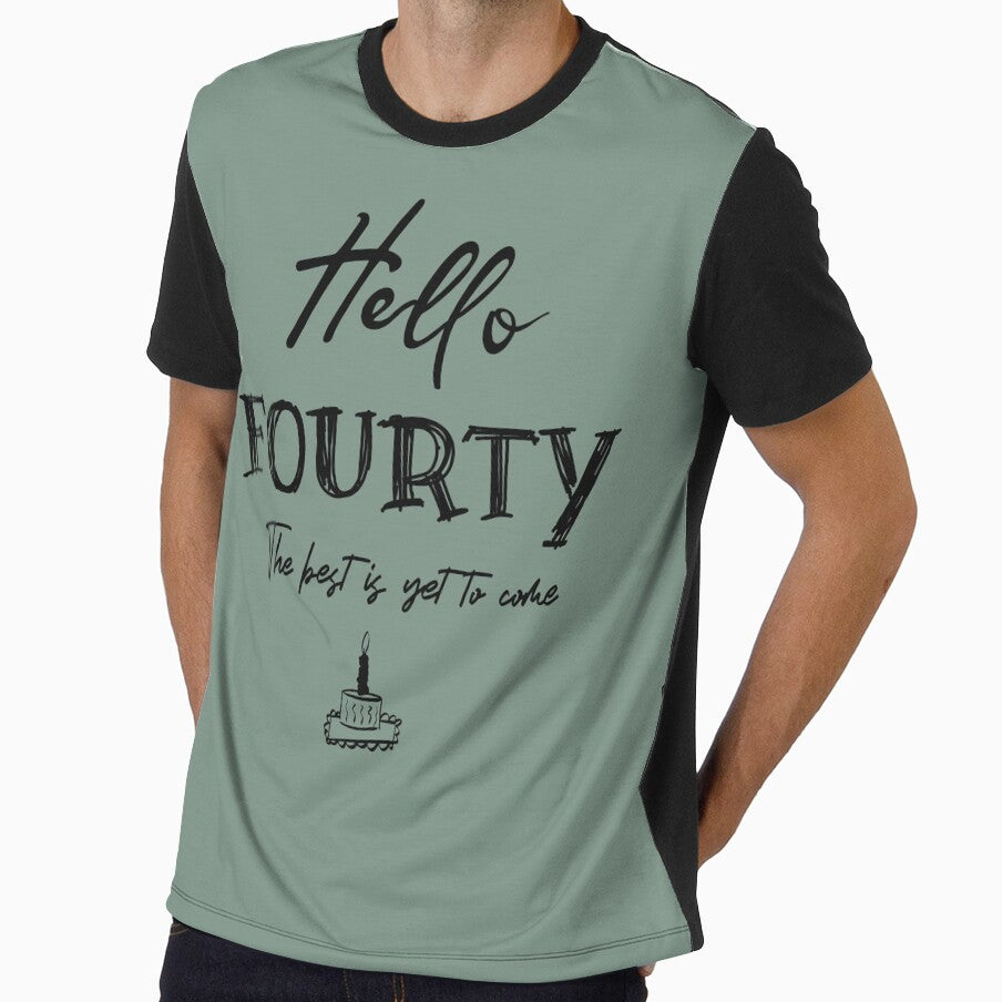 Copy of Hello Fourty, 40th Birthday Gift. A perfect gift to celebrate your thirtieth birthday with style. Black text version by illeN-Art-World