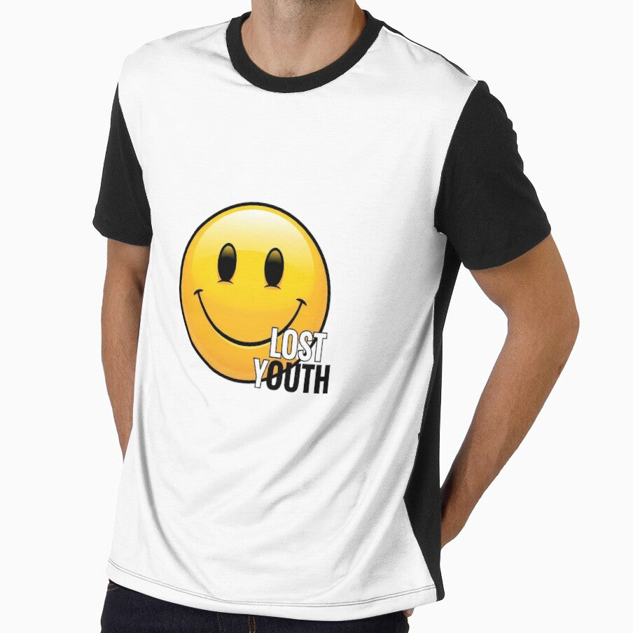 Lost Youth Smiley Face Shirt – Dark Aesthetic Streetwear Graphic Tee by BorenStore