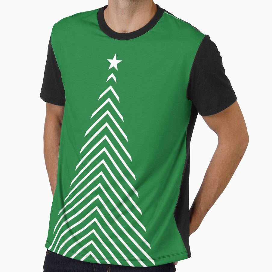 Minimal Christmas Tree - on Green by boltjesdesign
