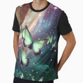 Discover Celestial Tranquility with Our Glowing Butterfly Cosmos Tote Bag - (Green Variant 4) by TribalNative