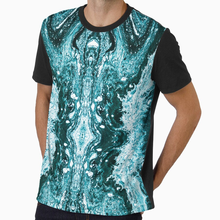 Symmetry in black turquoise white II by Psilographics